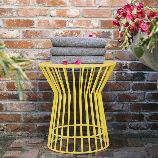 Cosco Novogratz Poolside Gossip Collection, Roberta Outdoor/Indoor Side Table, Yellow 88068YLW1E - main
